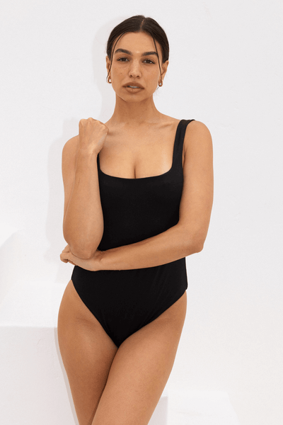 The Square Neck Minimalist - Matte Black