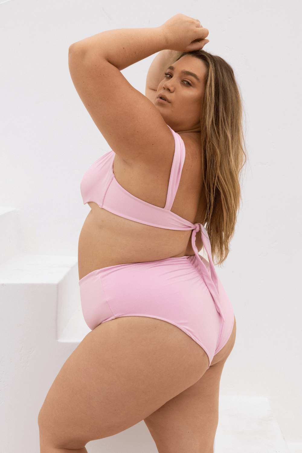 The High-Waisted Scrunch Bottoms - Peony Pink
