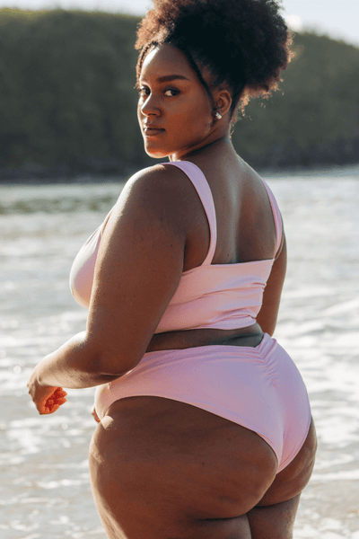 The High-Leg Scrunch Bottom - Peony Pink