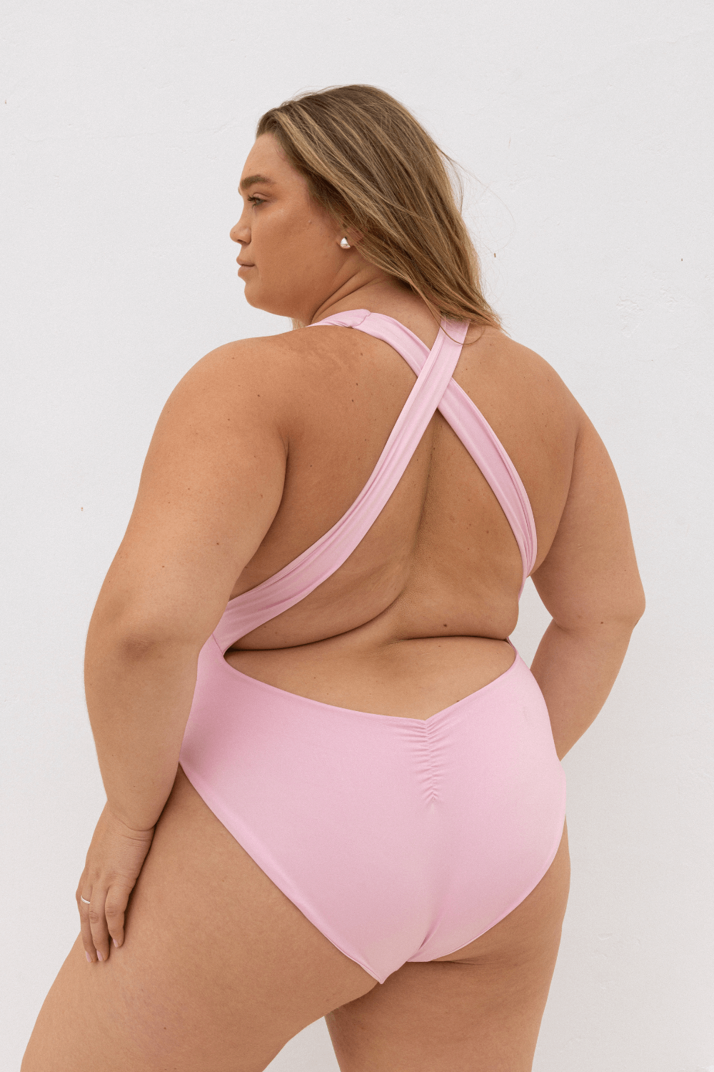 The Crossback One Piece - Peony Pink