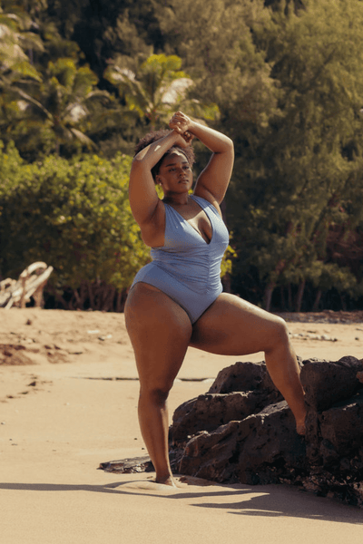 The Sculpting Plunge One Piece - Coastal Blue