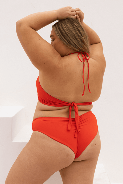 The High-Leg Scrunch Bottom - Fiesta Red