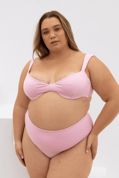 The High-Waisted Scrunch Bottoms - Peony Pink