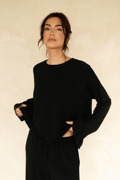 The Cool-Comf Lounge Oversized Long Sleeve - Matte Black