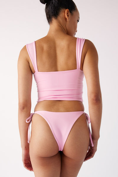 The Side Tie Bottoms - Peony Pink