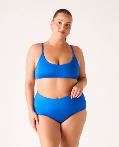 The High-Waisted Surf Bottom - Cobalt Blue