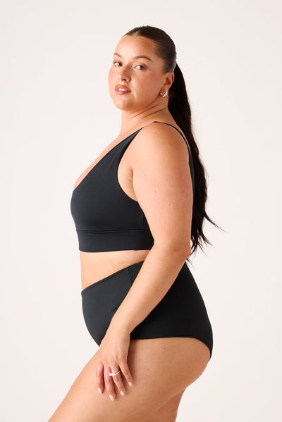 The High-Waisted Surf Bottom - Matte Black