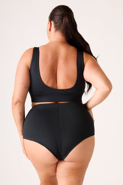 The High-Waisted Surf Bottom - Matte Black