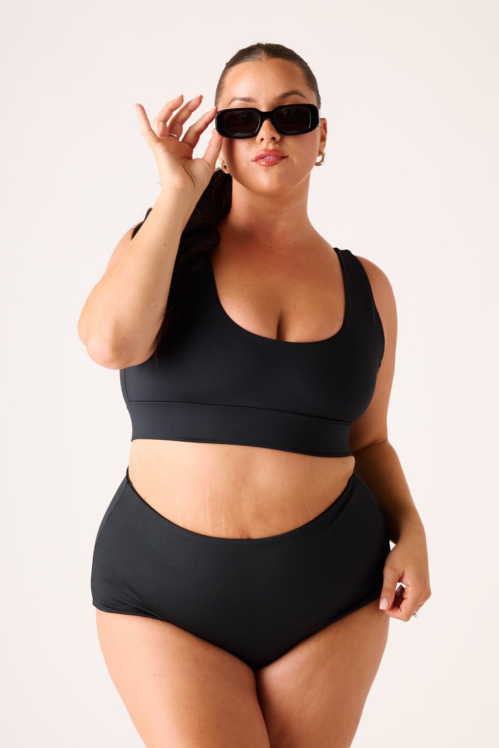 The High-Waisted Surf Bottom - Matte Black