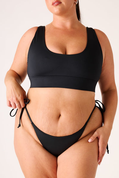 The Side Tie Bottoms - Matte Black