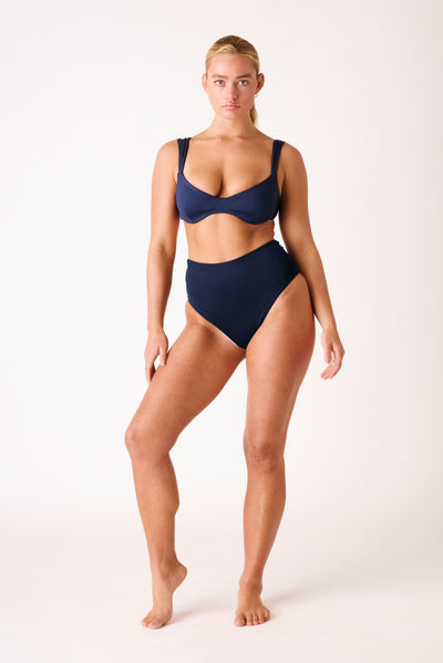 The High-Waisted Scrunch Bottoms - Soft Navy