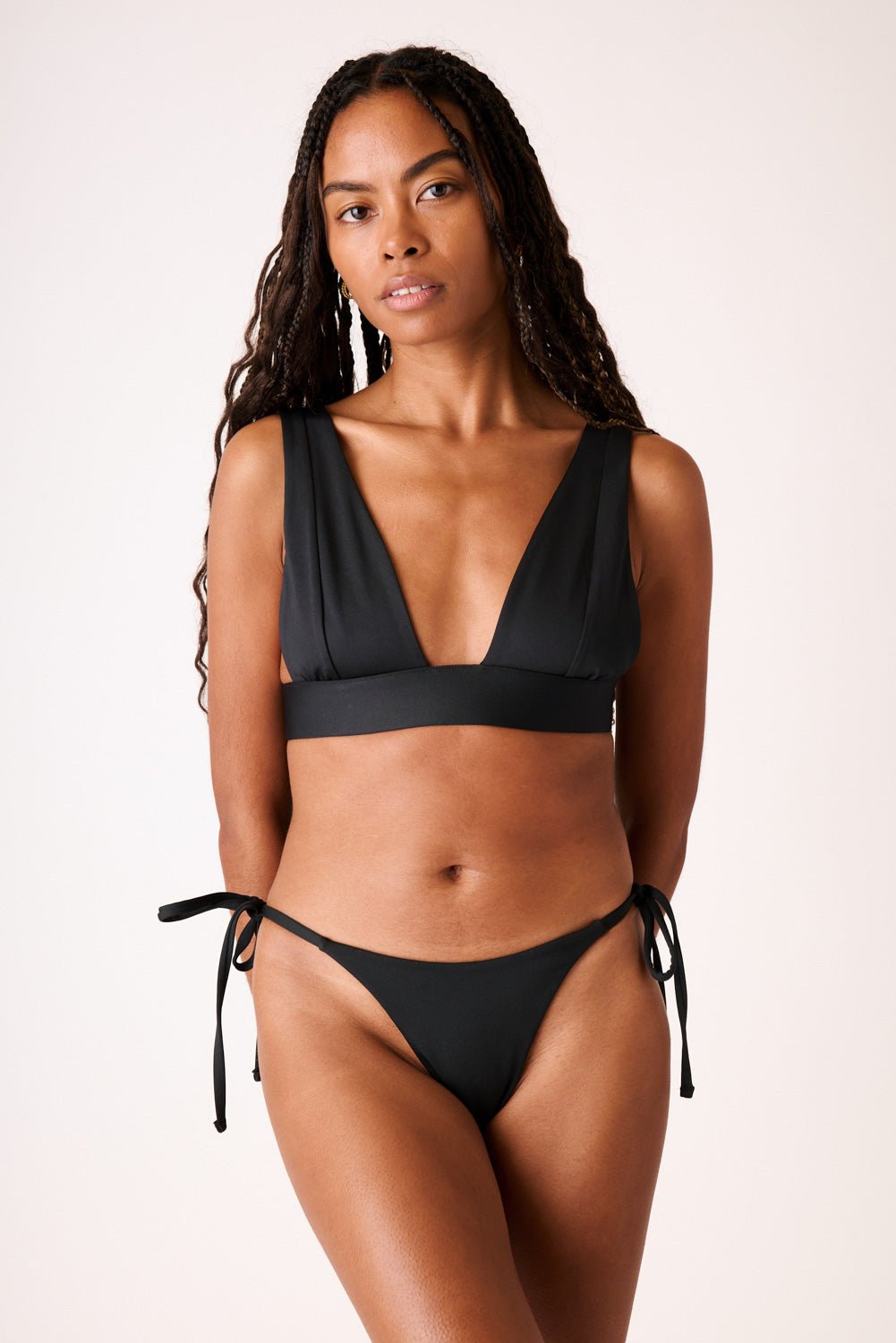 The Side Tie Bottoms - Matte Black