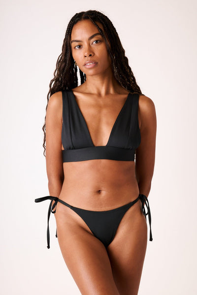 The Side Tie Bottoms - Matte Black