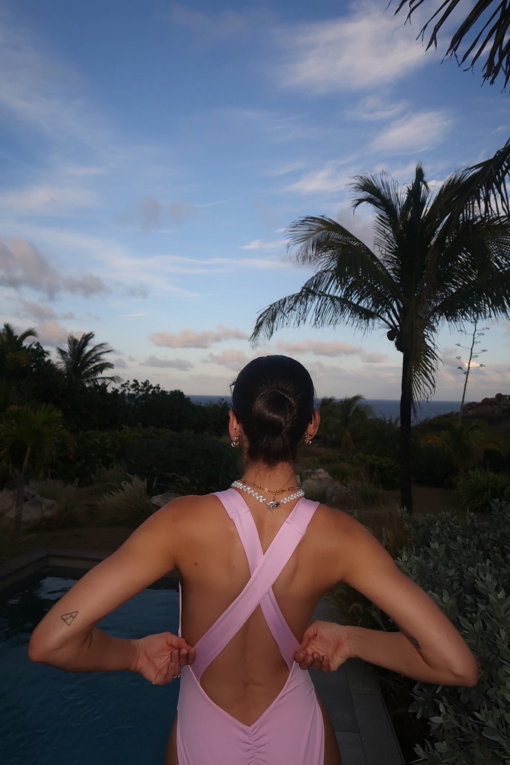 The Crossback One Piece - Peony Pink