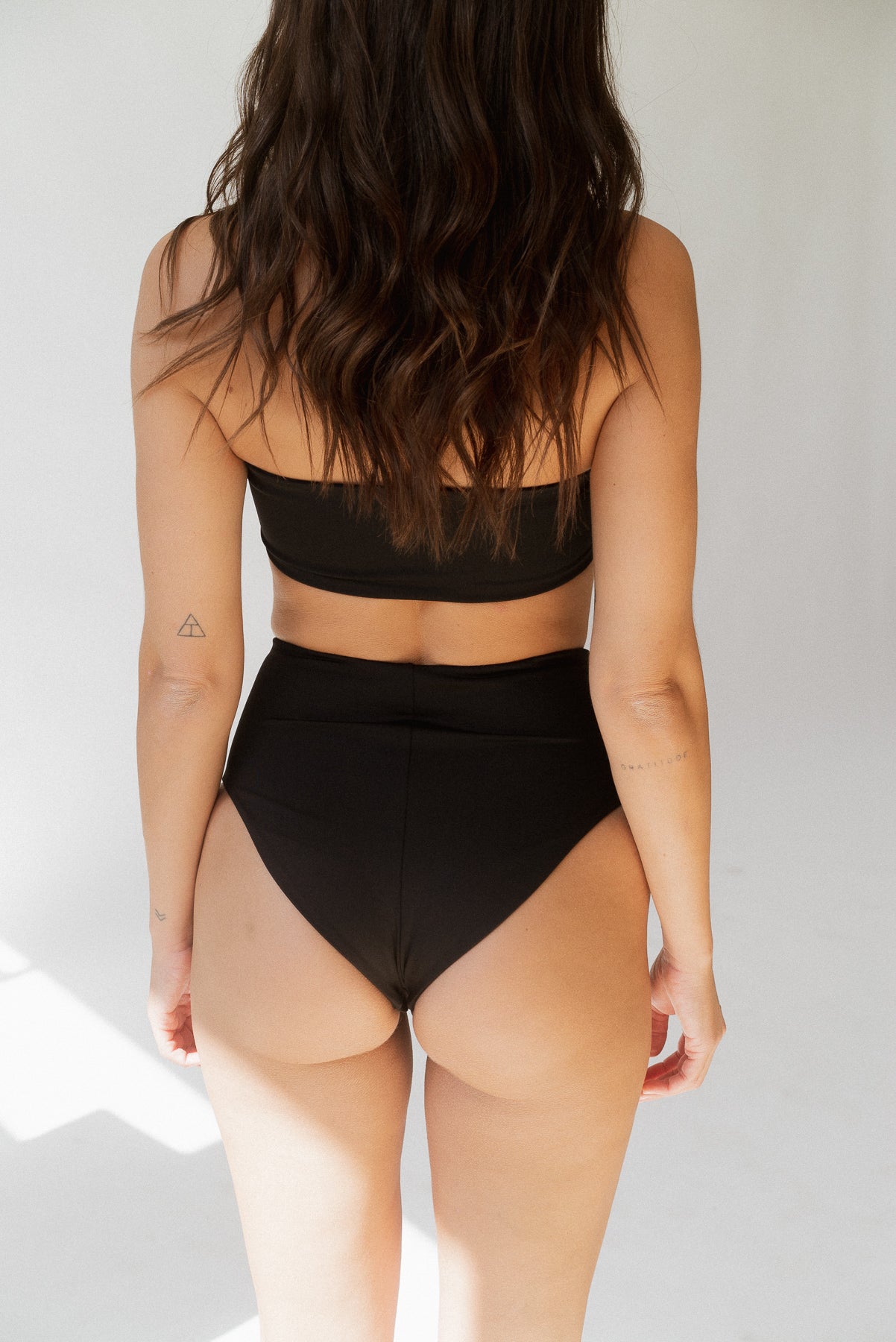 ASYOU high waist tanga mesh bikini bottoms in black